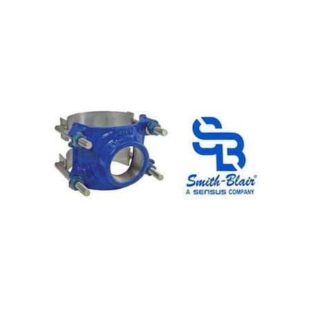 Smith-Blair DI Body, Dual SS Straps, Epoxy Coated, Large Outlet, Service Saddle 357-00090517-000